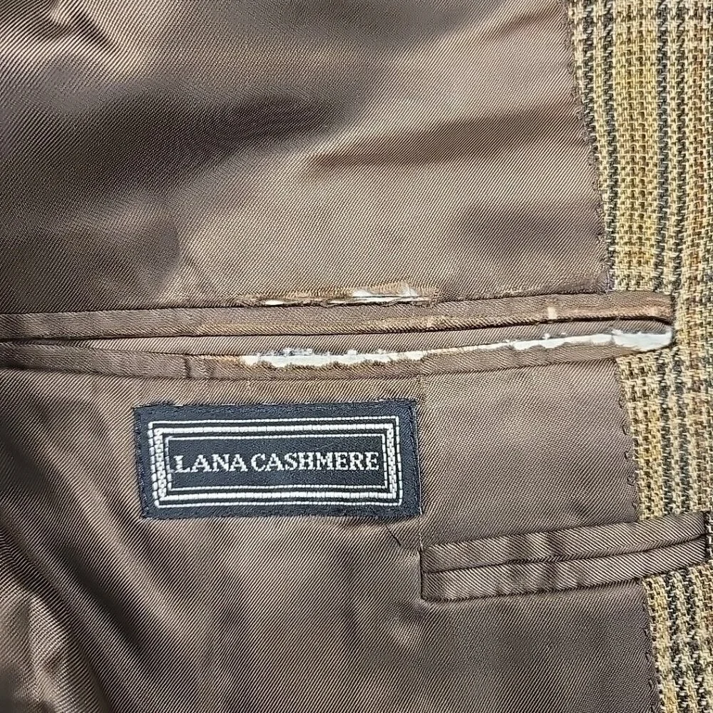 FLAWS Needs Repair Canali Blazer Cashmere Blend Glenplaid Mens Size 38 Jacket